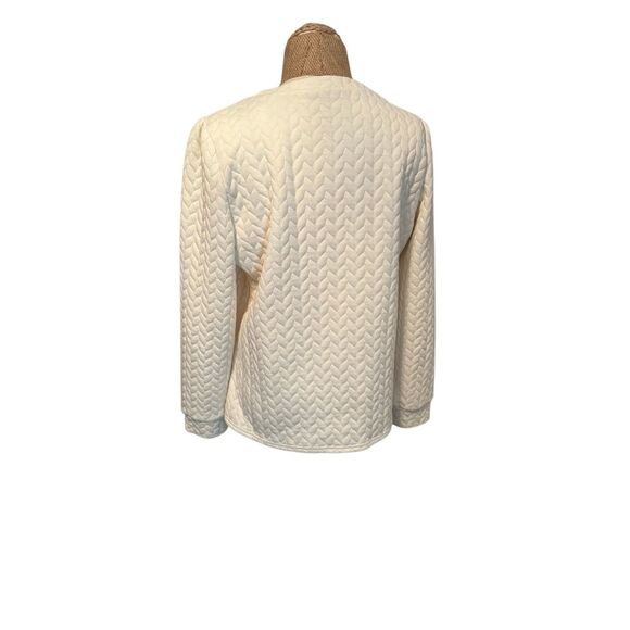 Women’s Textured pullover top ivory sz medium (estimated) long sleeve - Picture 4 of 5